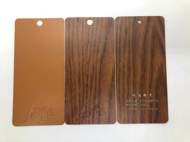 Recubrimiento en polvo de poliéster con textura de grano de madera personalizado, certificado Ros ISO, recubrimiento en polvo de transferencia de calor de madera