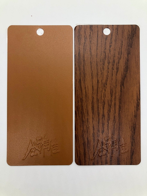 Recubrimiento en polvo de poliéster con textura de grano de madera personalizado, certificado Ros ISO, recubrimiento en polvo de transferencia de calor de madera